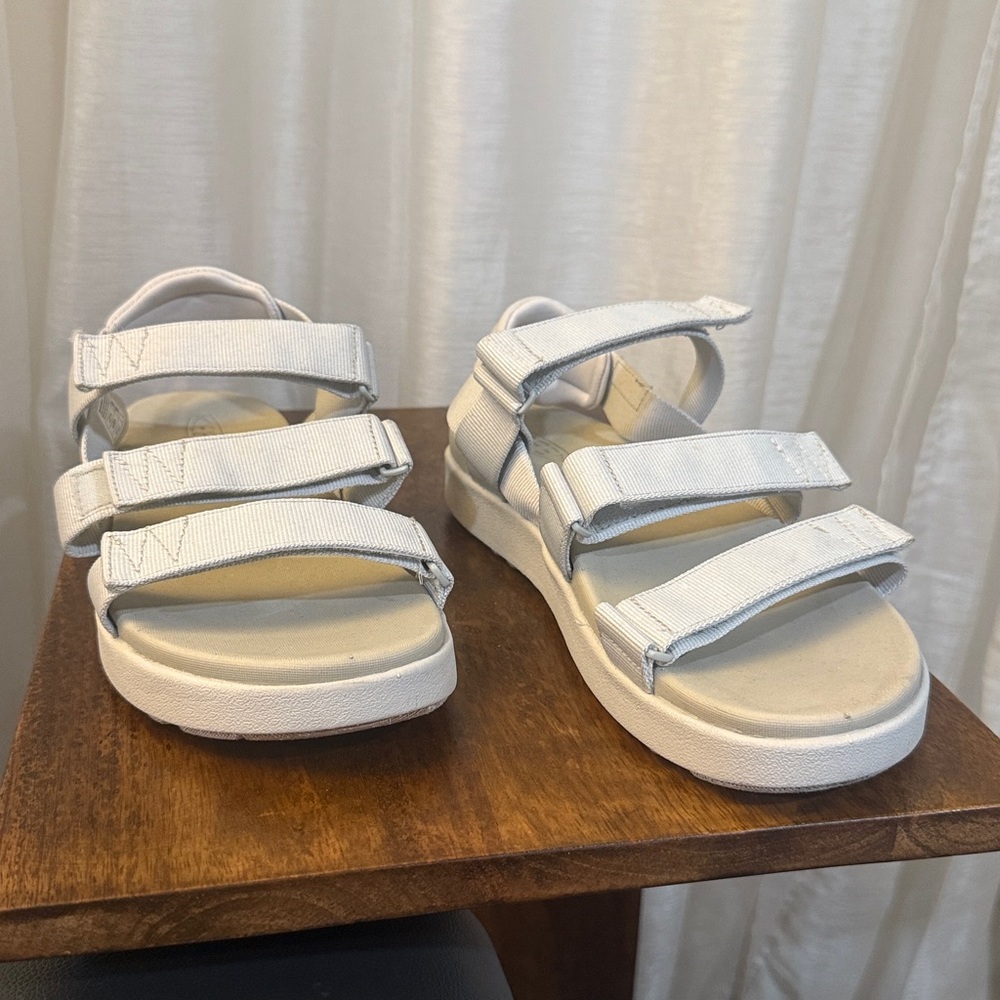 Keen White Triple-Strap Casual Sport Sandals